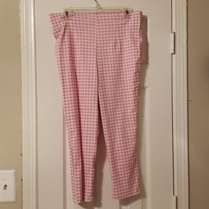 Pink and white gingham hell bunny pants size L